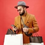 men with shoping bag