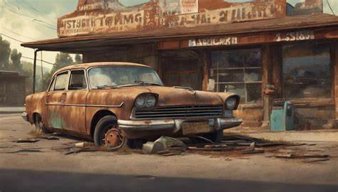 rusted car, maintenance job