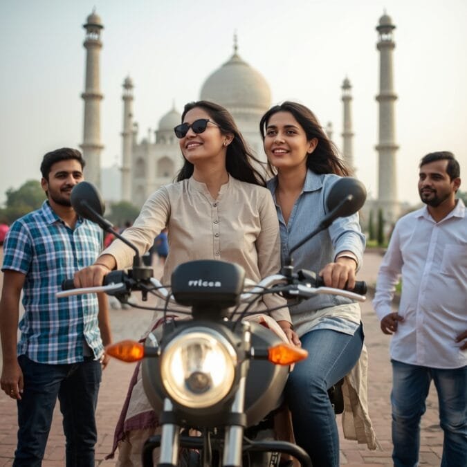 women on e-bike in pakistan